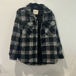 Thread & Supply black and white plaid shacket